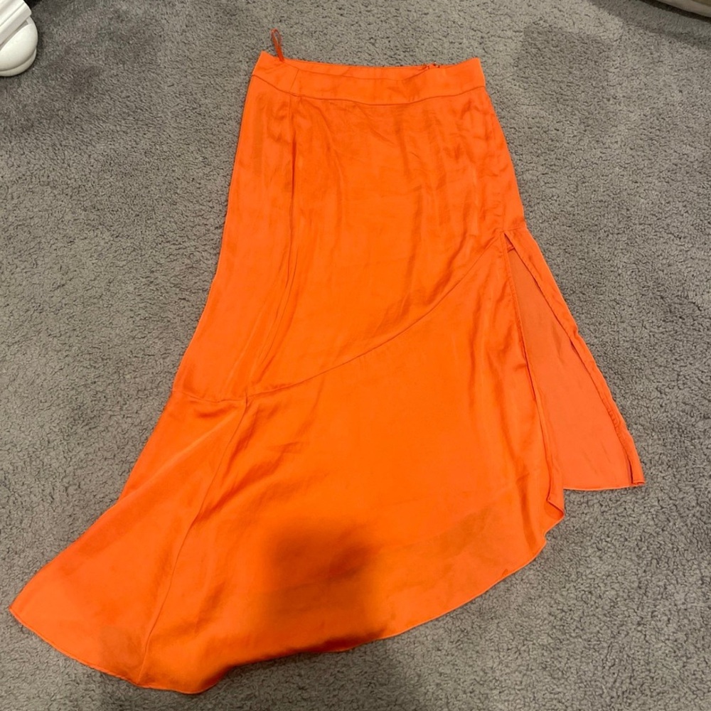 Free People Asymmetrical Orange Skirt